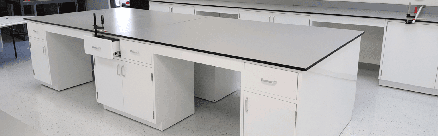 Laboratory Island Installation With Custom Lab Sink & Faucet