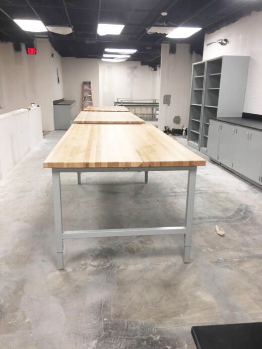 Butcher Block tables lighten