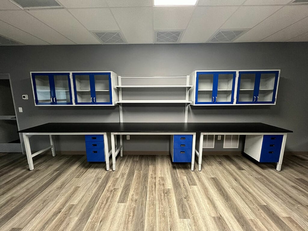 lab benches with storage