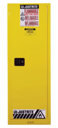 22 Gallon, 3 Shelves, 1 Door, Self Close, Flammable Cabinet, Sure-Grip® EX Slimline, Yellow