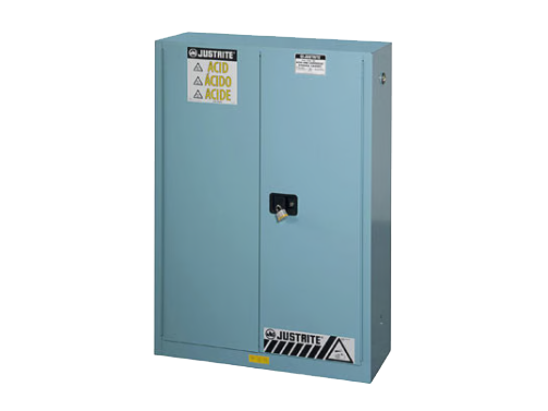 45 Gallon, 2 Shelves, 2 Doors, Self Close, Corrosives/Acid Steel Safety Cabinet, Sure-Grip® EX, Blue