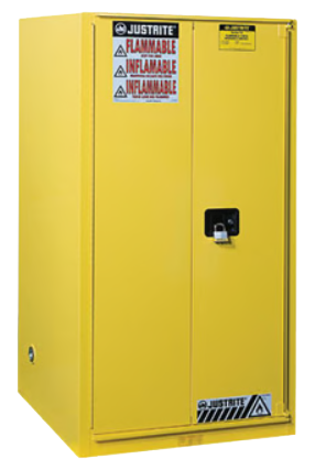 90 Gallon, 2 Shelves, 1 Bi-Fold Self Close Door, Flammable Cabinet, Sure-Grip® EX, Yellow